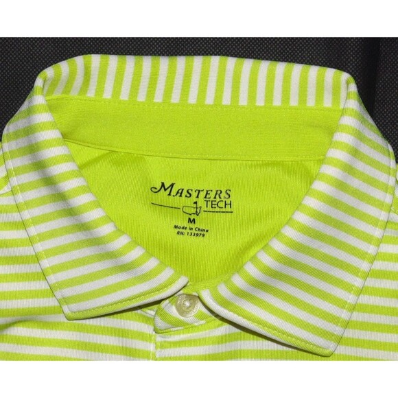 Masters Tech Men's Performance Short Sleeve Golf Polo Striped Shirt‎ Size Medium - Picture 5 of 8